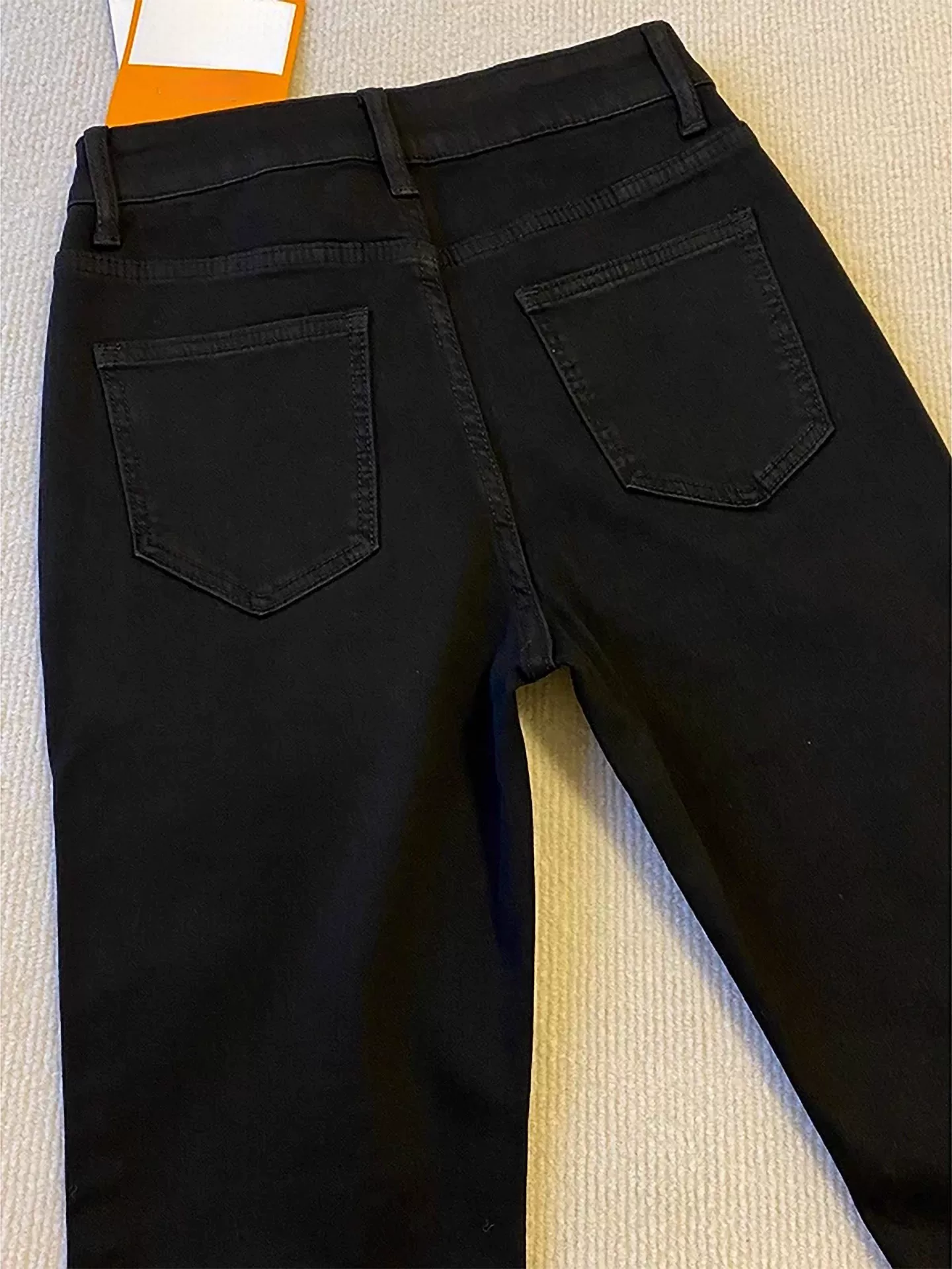 Quần jean ống đứng xòe màu đen lót lông cừu, quần bootcut cạp cao co giãn che hông, dáng ôm, size lớn mùa đông