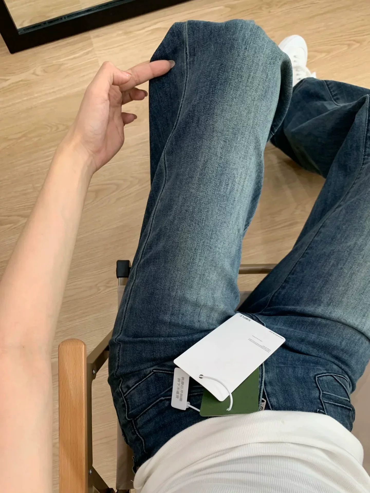 Quần jeans dáng loe cổ điển dành cho nữ, kiểu mới mùa thu 2025, size lớn, cạp cao, co giãn, quần ống chuông che hông