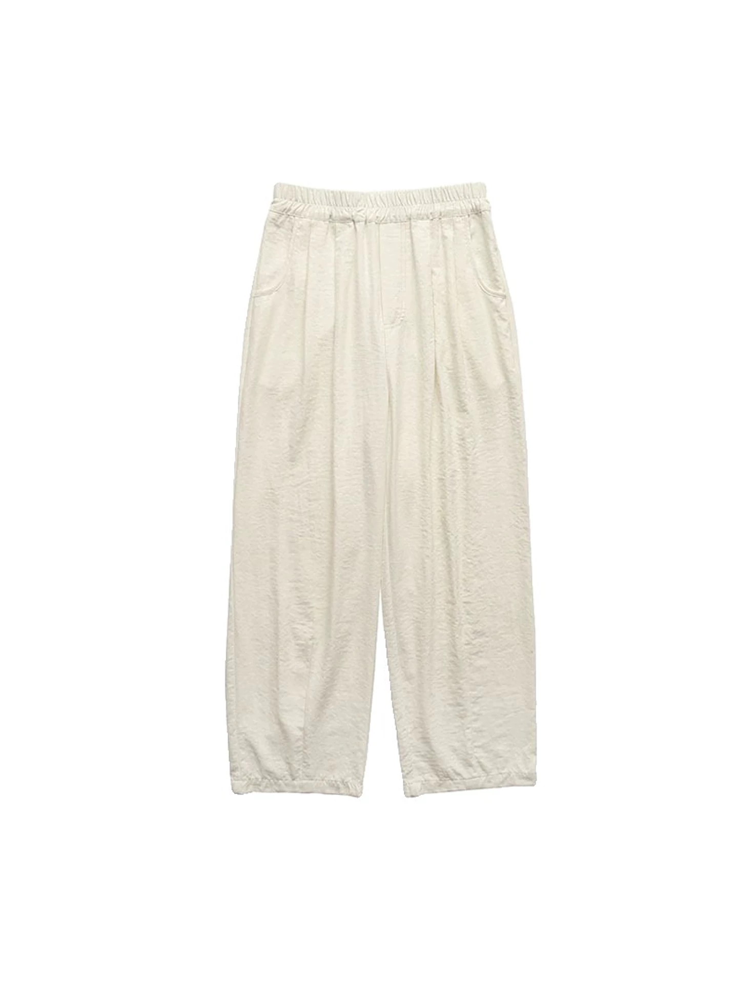 Quần âu nữ chất liệu lụa đá màu hồng, kiểu dáng mỏng nhẹ mùa hè, size lớn, cạp cao, tôn dáng, chất liệu có vân, ống lửng, quần ống rộng.