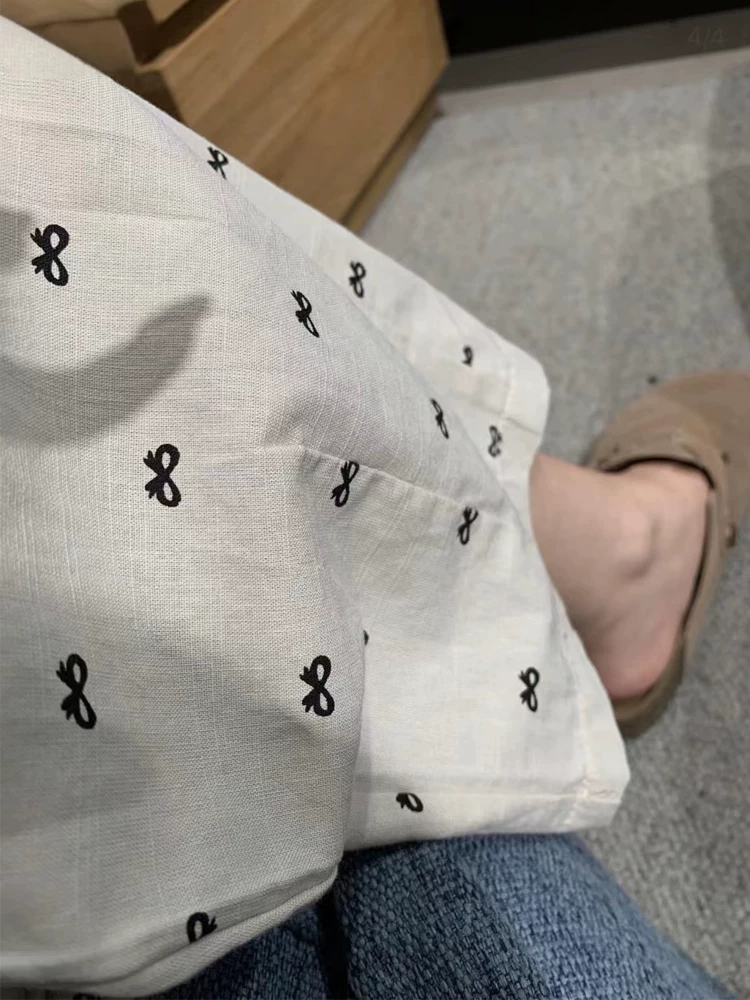 Quần âu kiểu Nhật thắt nơ dành cho nữ, quần ống rộng cạp cao cỡ lớn mỏng mùa hè dành cho phụ nữ nhỏ nhắn, quần ống rộng