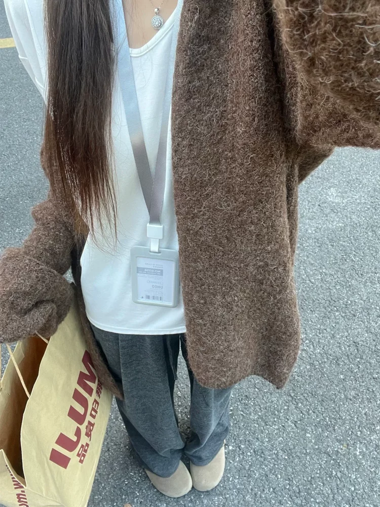 Quần gạo nếp kiểu lười dành cho nữ, mùa thu đông, lót lông cừu, cỡ lớn, lưng cao, dáng suôn, giảm béo, dáng quả lê, quần ống rộng thông thường