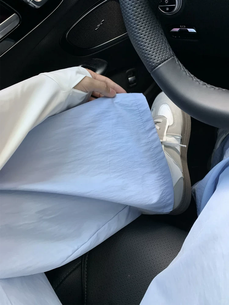 Quần Yamamoto nữ phong cách thường ngày mùa hè 2025, size lớn, cạp cao, dáng suôn, tôn dáng, chất liệu có vân, quần ống rộng