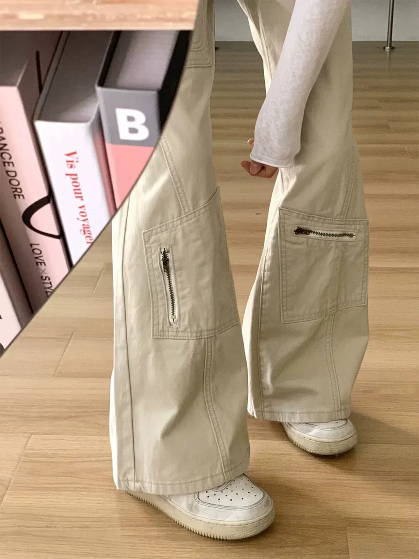 Quần jean kiểu Mỹ dáng loe dành cho nữ, đầu thu, cỡ lớn, lưng cao, dáng rộng, tôn dáng, ống thẳng, quần dài ống rộng