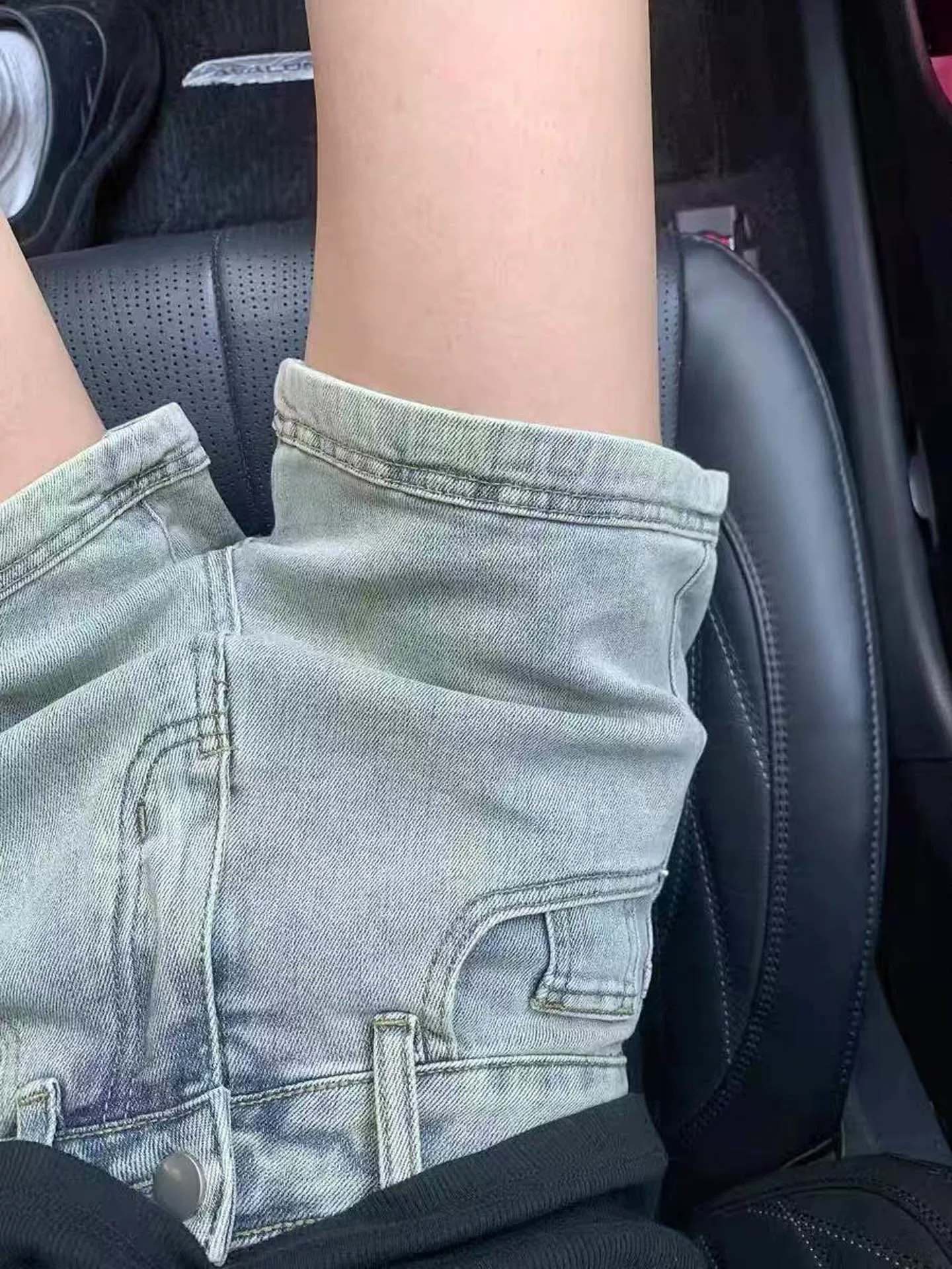 Quần short denim cổ điển kiểu Mỹ dành cho nữ, kiểu dáng mỏng mùa hè, cỡ lớn, lưng cao, che hông, giảm béo, quần ống rộng chữ A kiểu hot girl