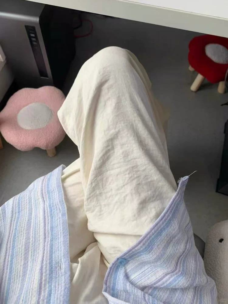 Quần Yamamoto bằng lụa sữa màu xanh lam dành cho nữ, kiểu dáng mỏng mùa hè, cỡ lớn, lưng cao, dáng rộng, mềm mại, tôn dáng, quần ống rộng thông thường bằng vải lụa băng.