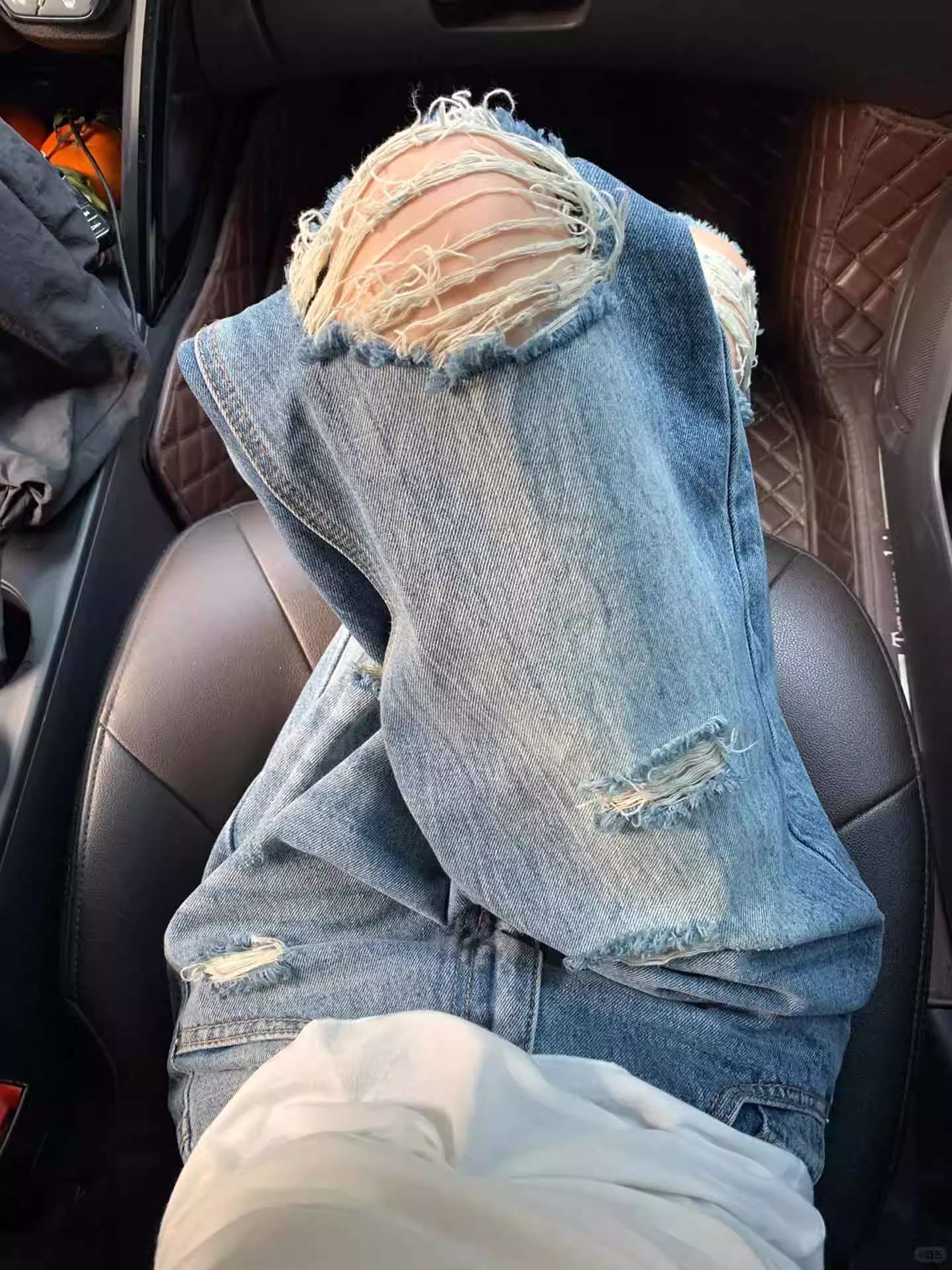 Quần jeans ống đứng rách cho nữ, kiểu mới hè 2025, size lớn, cạp cao, tôn dáng, dành cho người dáng quả lê, quần ống rộng