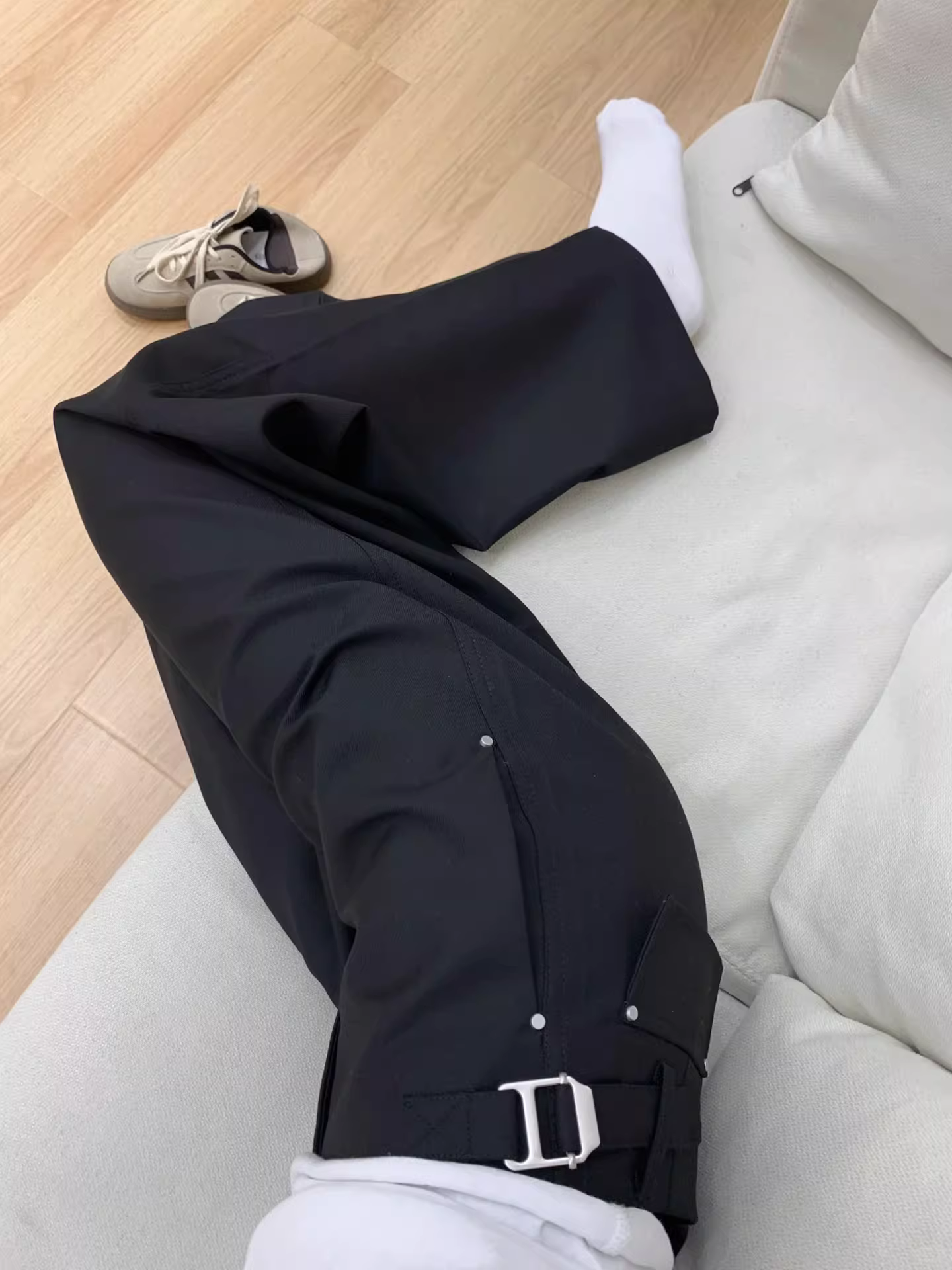 Quần âu đen nữ, kiểu dáng mùa hè, size lớn, cạp cao, rộng rãi, mềm mại, tôn dáng, quần ống rộng thẳng.