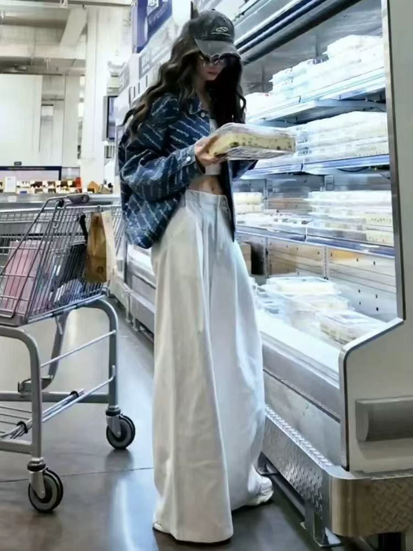 Quần jeans trắng ống rộng nữ, size lớn mùa hè, đầu thu 2025, cạp cao, dáng rộng, suôn mềm, tôn dáng, quần ống đứng.