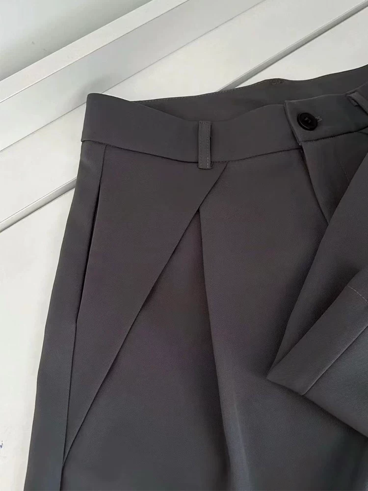 Quần short dáng quả lê dành cho nữ, kiểu dáng mỏng mùa hè, cỡ lớn, lưng cao, che hông, mềm mại, tôn dáng, quần ống rộng dài vừa phải, phong cách giản dị