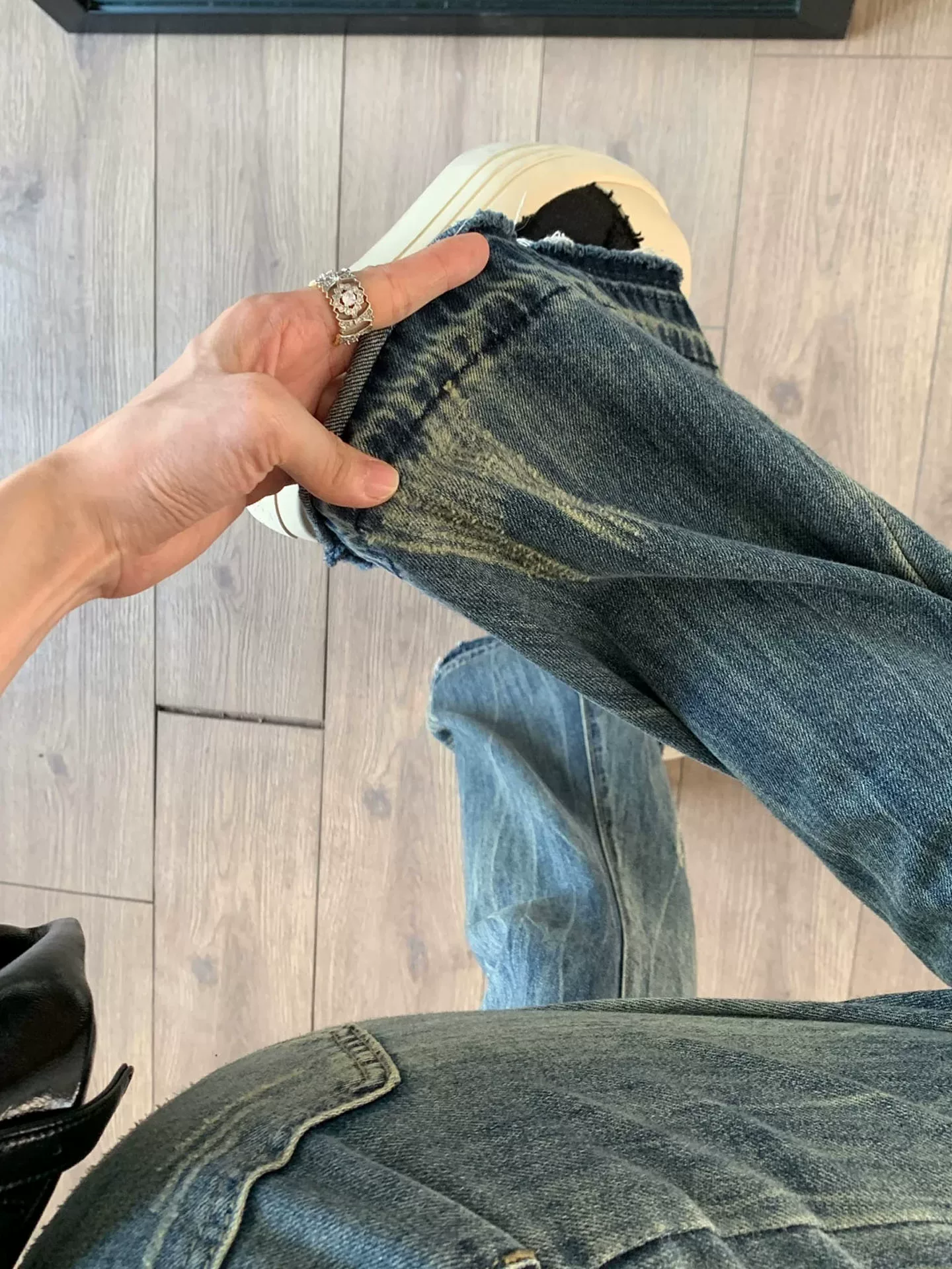 Quần jean ống loe rộng kiểu retro Mỹ dành cho nữ, size lớn mùa hè, cạp cao, dáng rộng, quần chuông tôn dáng.