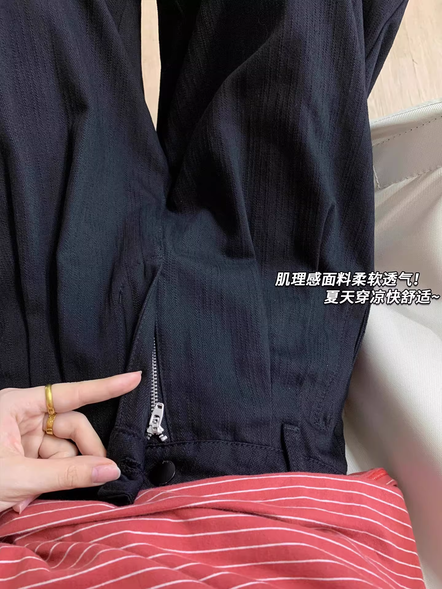 Quần jeans đen chất liệu dày dặn dành cho nữ mùa hè 2025, size lớn, cạp cao, dáng rộng, chất liệu vải lanh, tôn dáng, ống rộng