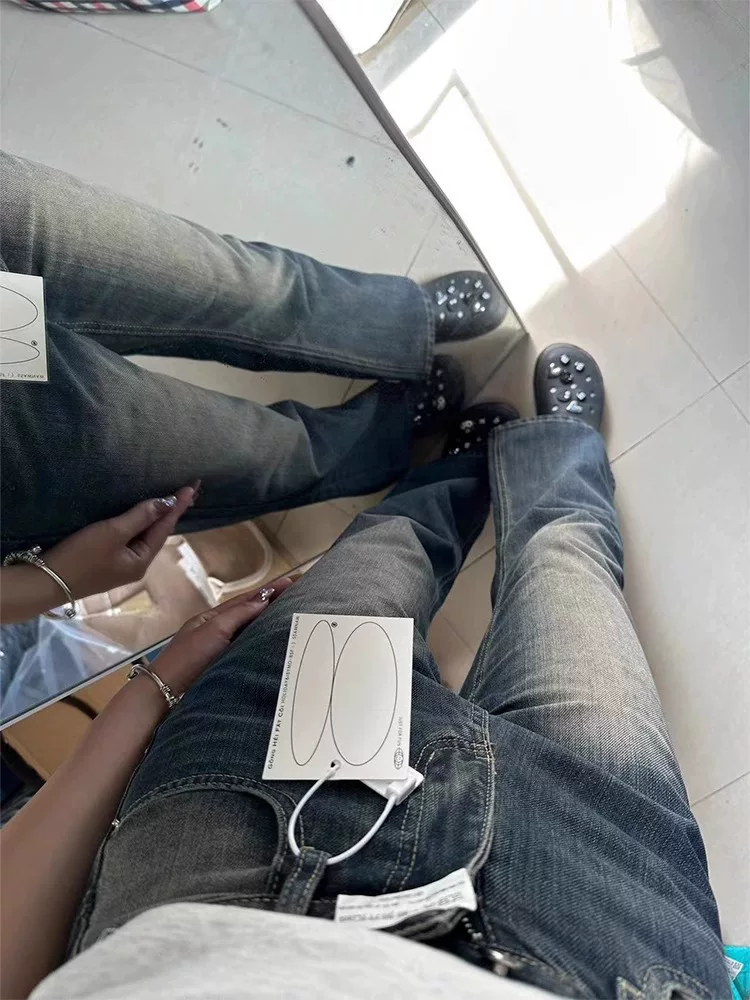 Quần jean ống loe nữ, kiểu mới đầu thu, size lớn, lưng cao, dáng rộng, tôn dáng, dành cho người có thân hình quả lê, quần ống chuông