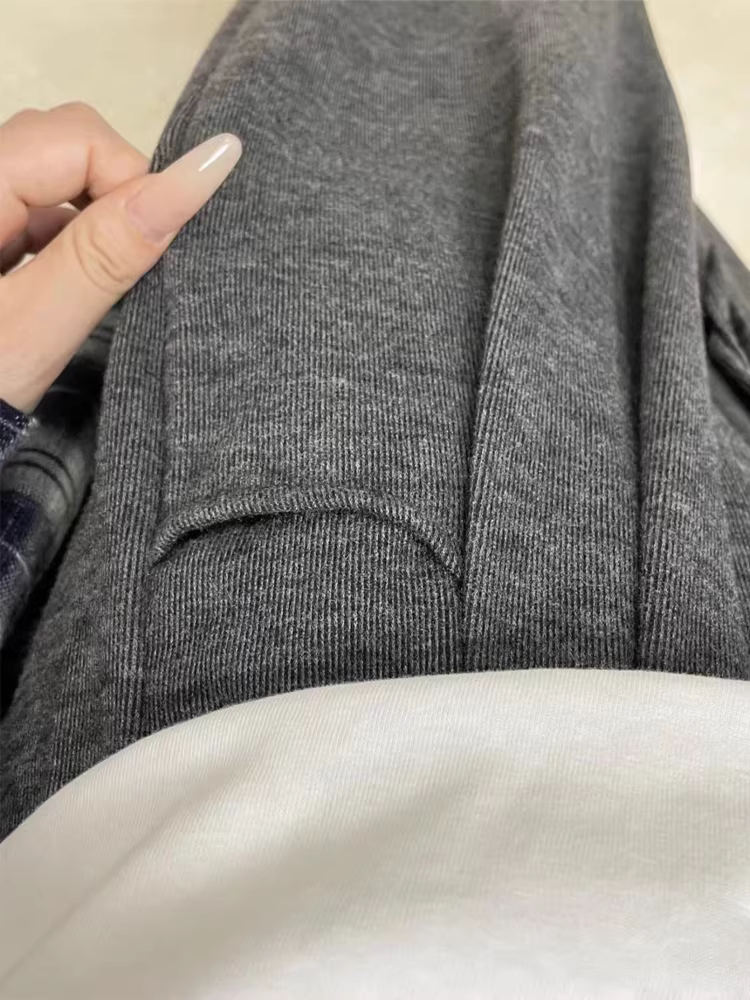 Quần gạo nếp dáng quả lê dành cho nữ, phong cách đầu thu, cỡ lớn, lưng cao, dáng rộng, mềm mại, tôn dáng, quần ống rộng lười biếng