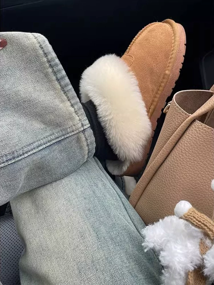 Quần jean ống thẳng dày lót lông cừu màu sáng dành cho nữ, mùa thu đông, cỡ lớn, lưng cao, dáng rộng, mềm mại, tôn dáng, quần ống rộng.