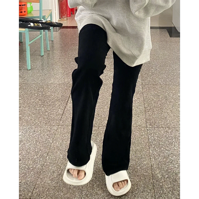 Quần jean ống thẳng dáng quả lê dành cho nữ, mặc đầu thu, cỡ lớn, lưng cao, che hông, giảm béo, co giãn, quần hơi loe, hợp thời trang.