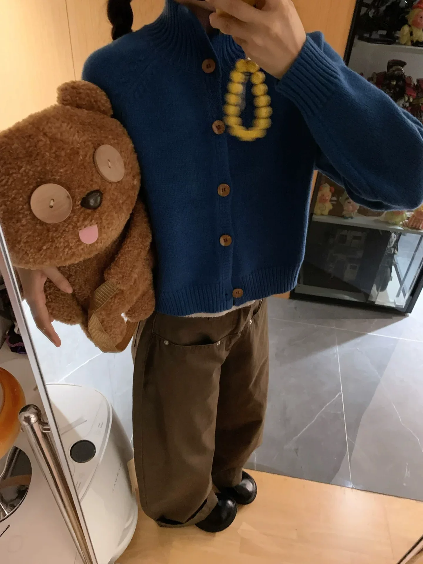 Quần jean nữ màu nâu cà phê Melard, kiểu dáng mùa thu 2025, size lớn, cạp cao, dáng rộng, tôn dáng, quần ống rộng.