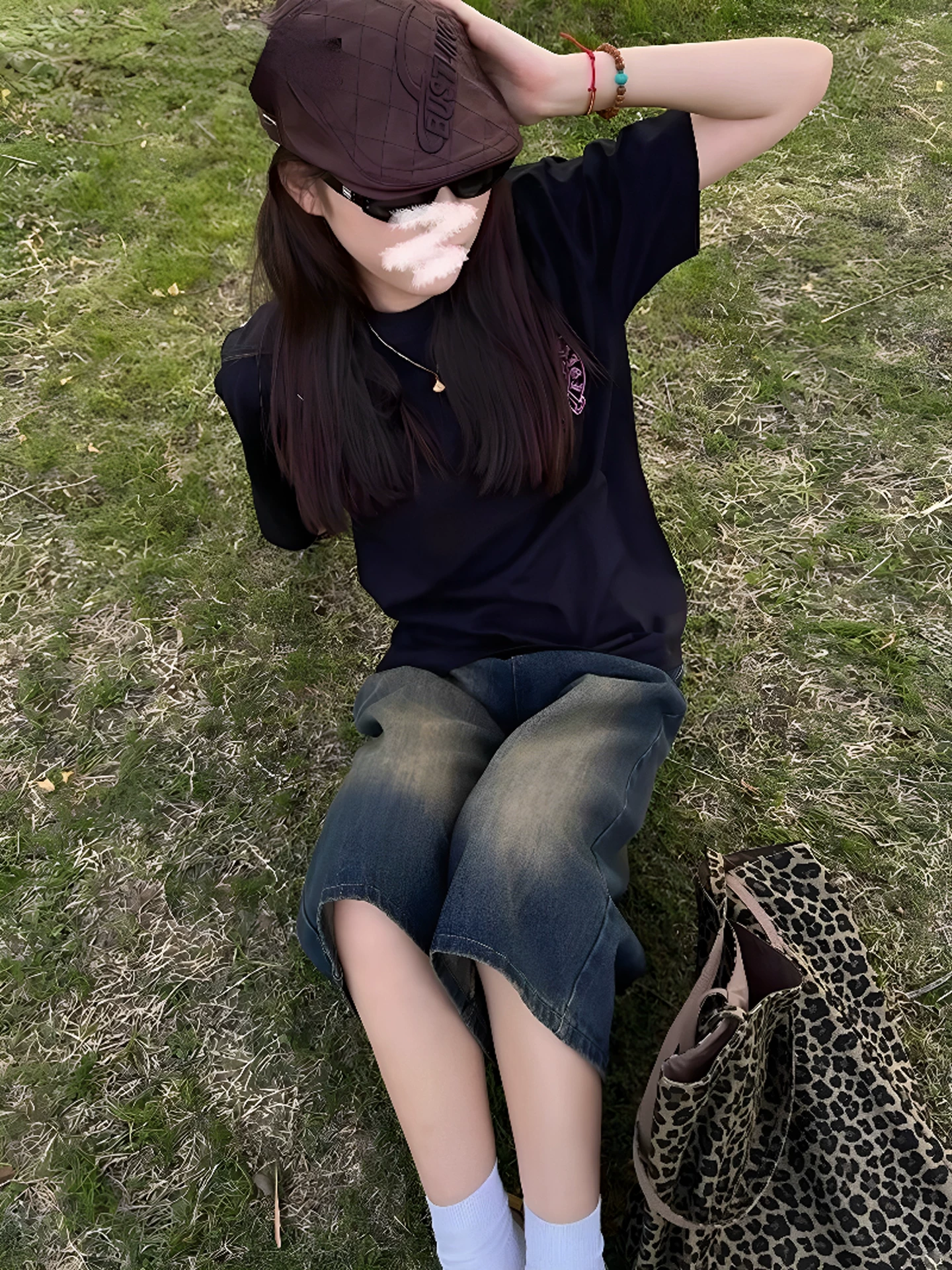 Quần ống rộng màu xanh cổ điển dành cho nữ, kiểu dáng mỏng mùa hè 2025, cỡ lớn, cạp cao, dáng rộng, quần jean ống thẳng giúp thon gọn.