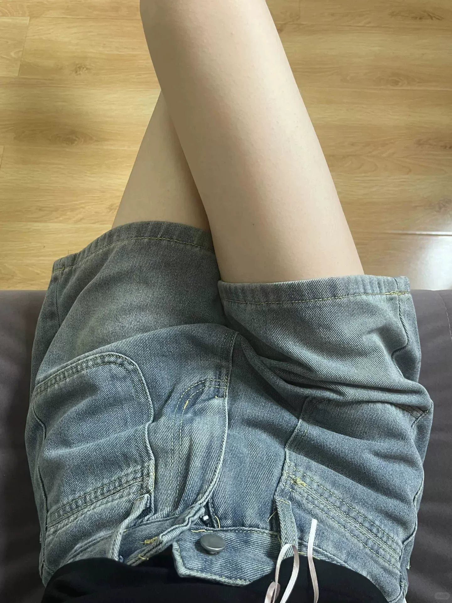 Quần short denim dáng A cổ điển dành cho nữ mùa hè 2025, size lớn, cạp cao, che hông, tôn dáng, kiểu dáng rộng, quần short ngắn