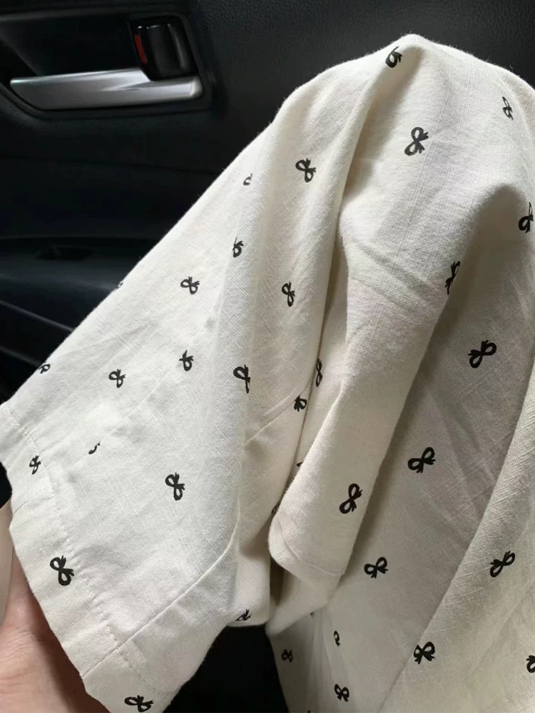 Quần âu kiểu Nhật thắt nơ dành cho nữ, quần ống rộng cạp cao cỡ lớn mỏng mùa hè dành cho phụ nữ nhỏ nhắn, quần ống rộng