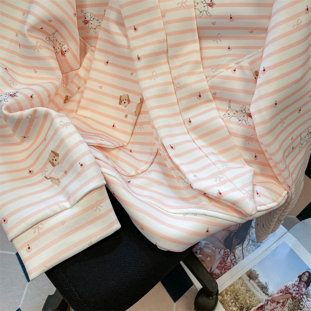 Áo len có dây buộc kiểu Hàn Quốc có sọc mềm mại dành cho nữ, thiết kế mùa thu, áo khoác hoodie phong cách lười biếng độc đáo