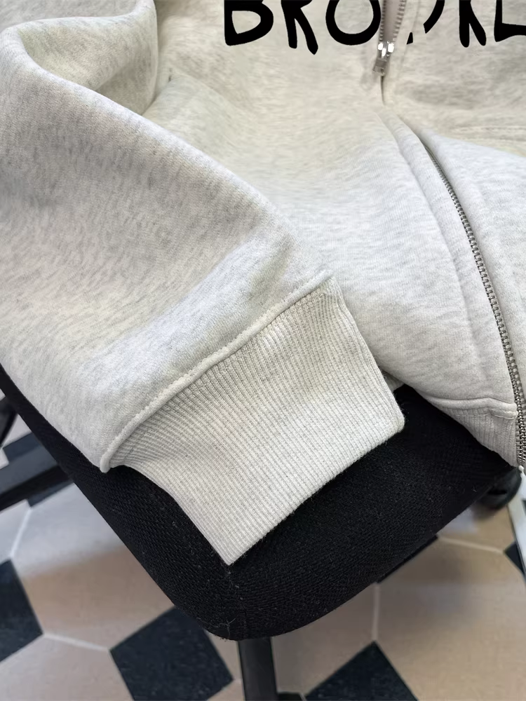 Áo len cardigan chắp vá kiểu dáng độc đáo theo phong cách Hàn Quốc dành cho nữ, dáng rộng, mùa xuân và mùa thu, phong cách lười biếng, áo khoác có mũ trùm đầu thông thường.