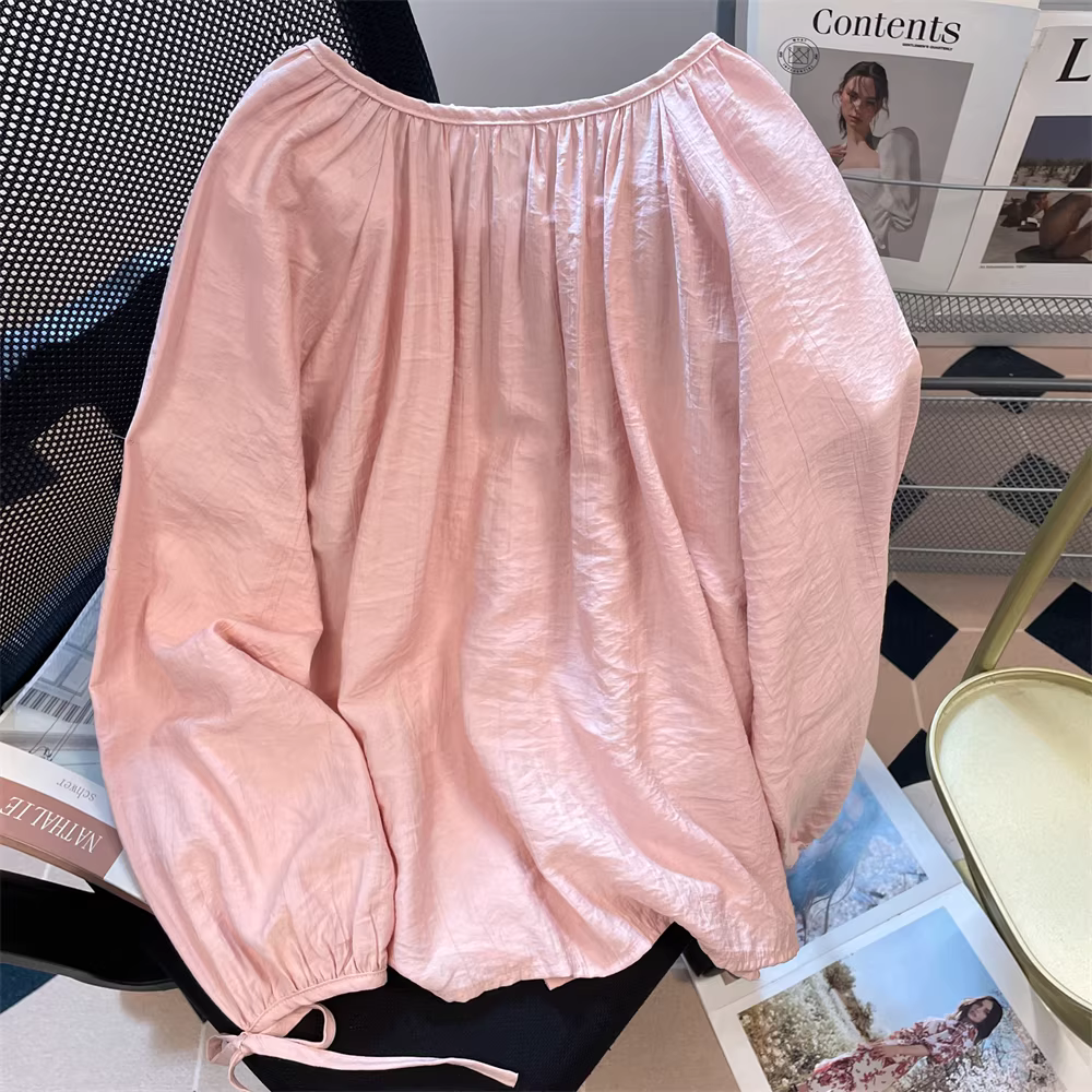 Áo sơ mi hoa ba chiều độc đáo ngọt ngào phong cách Hàn Quốc dành cho nữ, phong cách dịu dàng mùa thu, áo dài tay đẹp và thon gọn