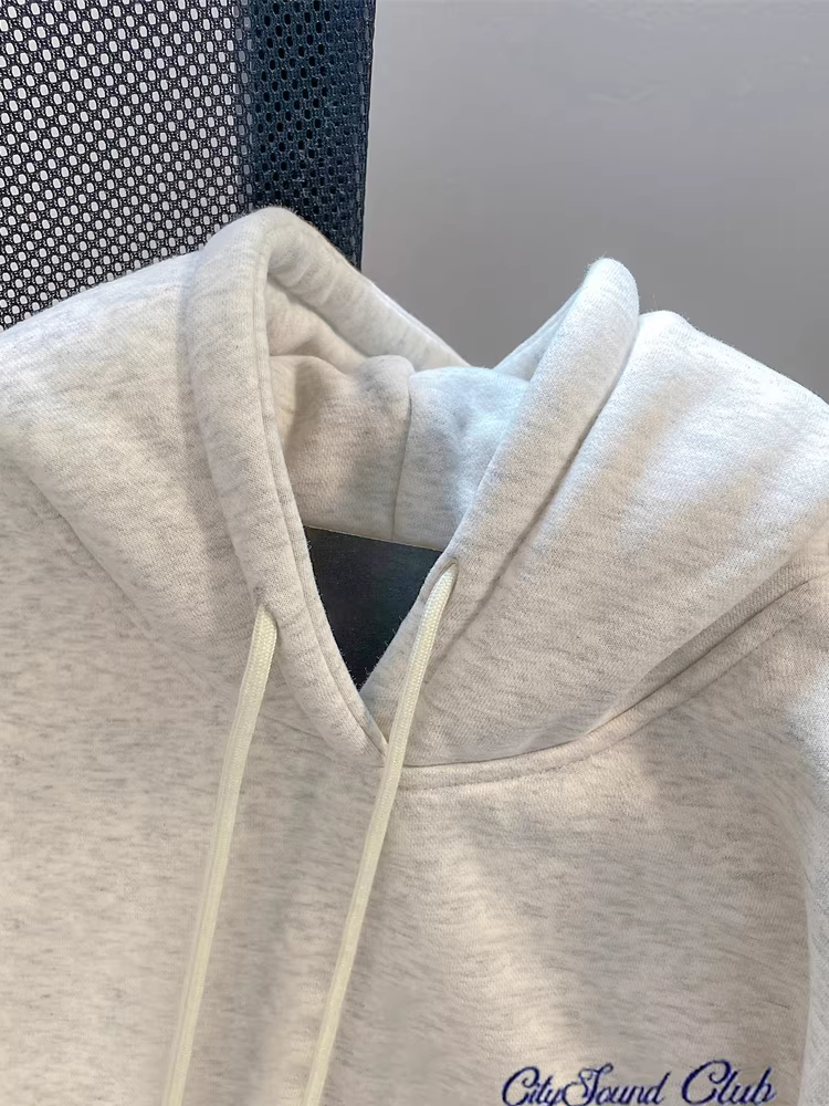 Áo nỉ dày lót lông cừu mùa thu đông cổ điển dành cho nữ, thiết kế kiểu Mỹ, trang phục cặp đôi độc đáo, áo khoác có mũ trùm đầu