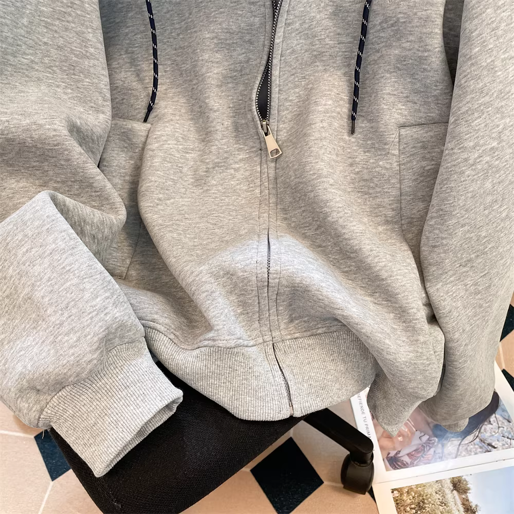 Áo len thêu hình gấu phong cách đại học Mỹ dành cho nữ, áo khoác cardigan đa năng kiểu dáng rộng rãi hợp thời trang mùa thu