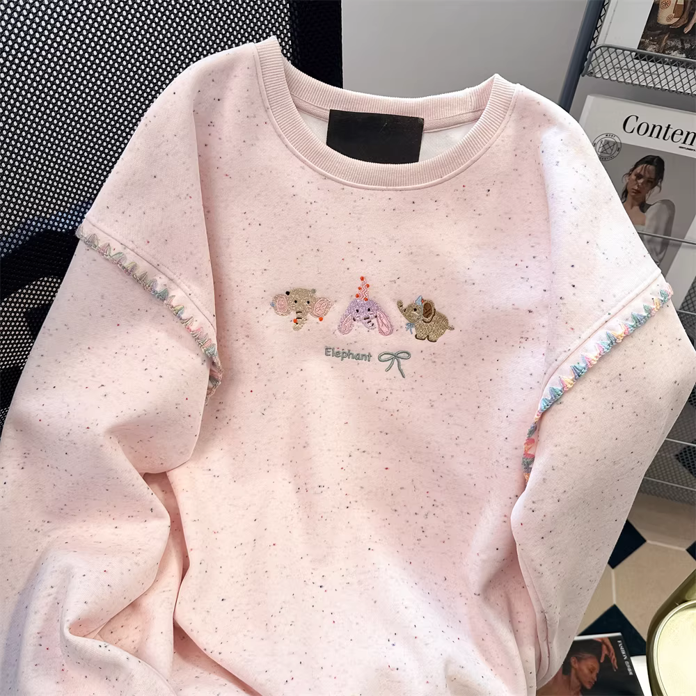 Áo len thêu cao cấp, siêu xinh, độc đáo dành cho nữ, phong cách thu đông Hàn Quốc, dễ thương, nhỏ nhắn, sành điệu, trẻ trung, độc đáo.