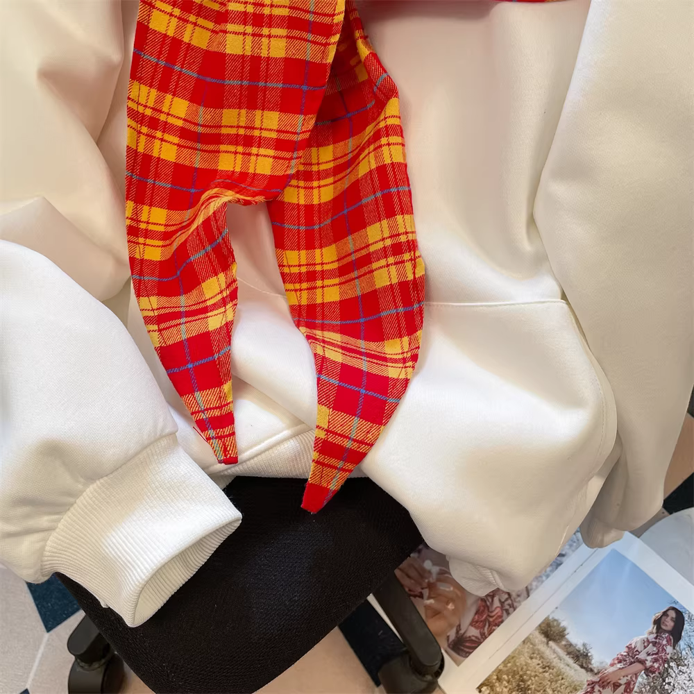 Áo khoác hoodie kẻ caro hai mảnh phong cách Hàn Quốc dành cho nữ, mùa thu sớm 2025, chất liệu mỏng, phong cách học sinh, cao cấp