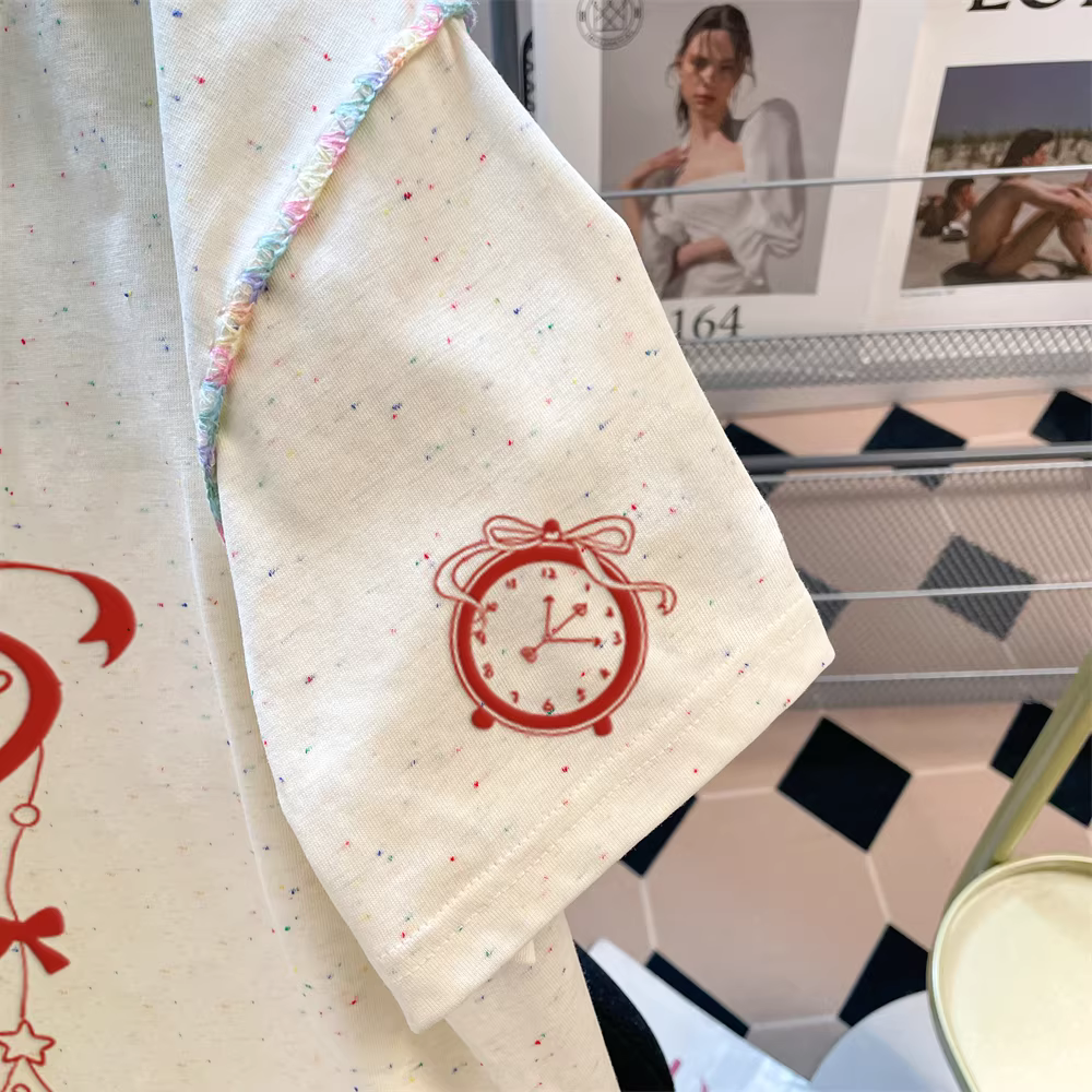 Áo thun ngắn tay độc đáo và phong cách dành cho nữ, phong cách Hàn Quốc mùa hè, độc đáo, vui nhộn, áo hoạt hình dễ thương