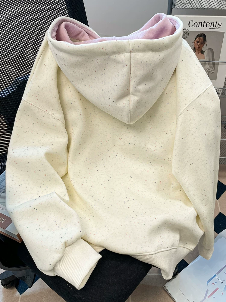 Áo hoodie họa tiết mèo Kitty chấm bi nhiều màu sắc, phong cách hoạt hình độc đáo dành cho nữ, trang phục dễ thương mùa thu dành cho sinh viên mỹ thuật