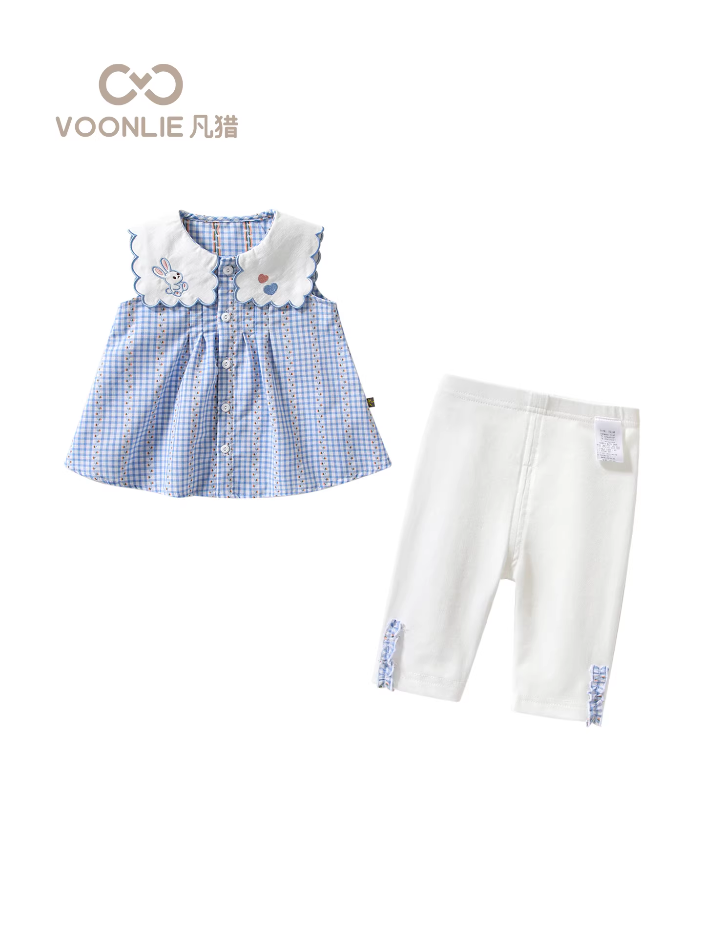 Bộ trang phục hè 2025 cho bé gái, thời trang, áo và quần legging hai mảnh, kiểu dáng mới