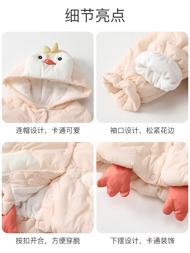 Áo khoác mùa đông bằng cotton cho bé gái Fanhai, áo khoác thời trang, quần áo dày dặn bằng lông nhung cho trẻ em, áo có mũ lót lông cừu cho mùa đông