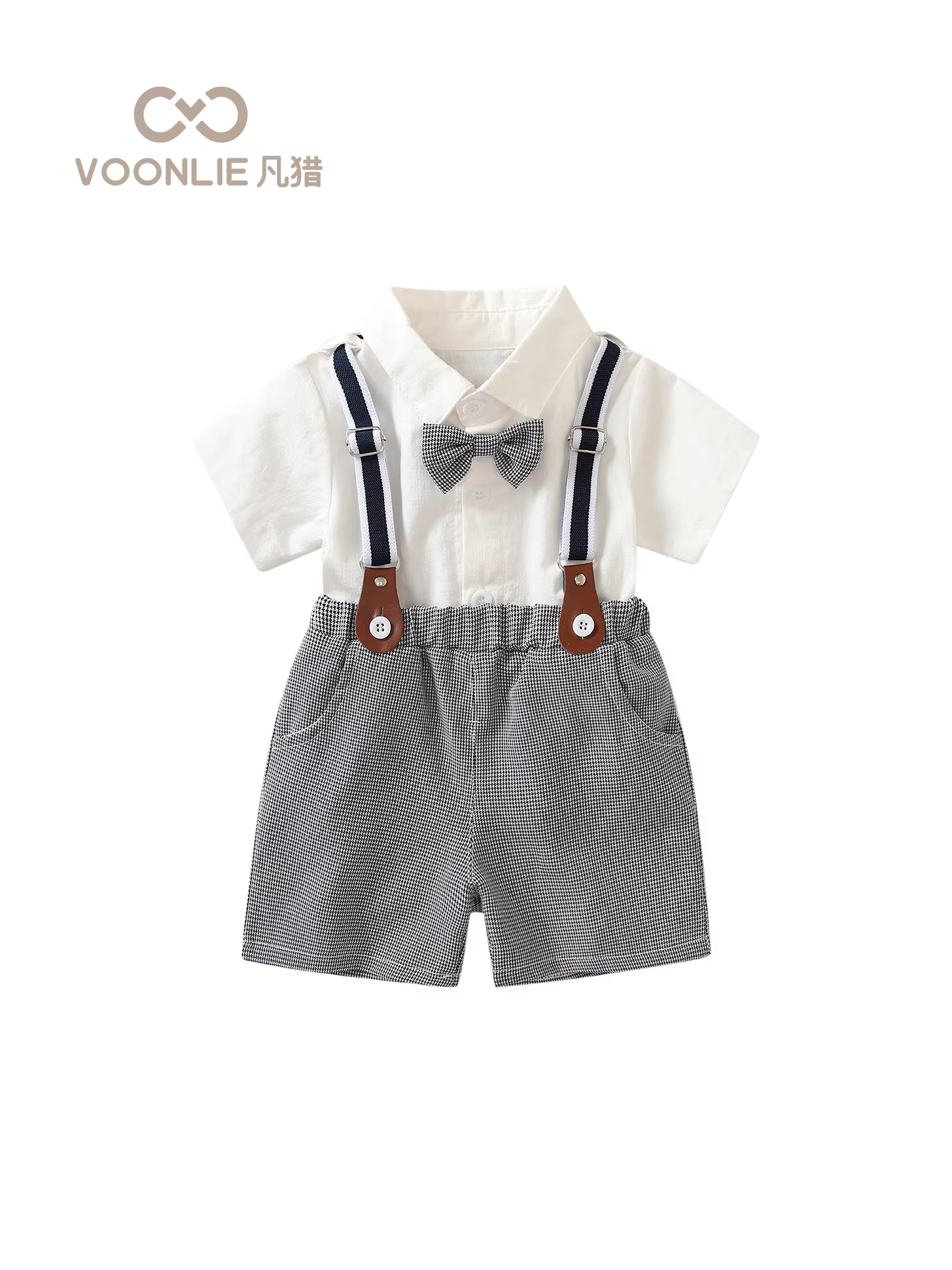 Bộ trang phục mùa hè cho bé trai, lịch lãm và sành điệu, trang phục trang trọng cho bé một tuổi, trang phục lễ kỷ niệm sinh nhật, bộ đồ liền thân hai mảnh cho quý ông nhỏ mùa hè.