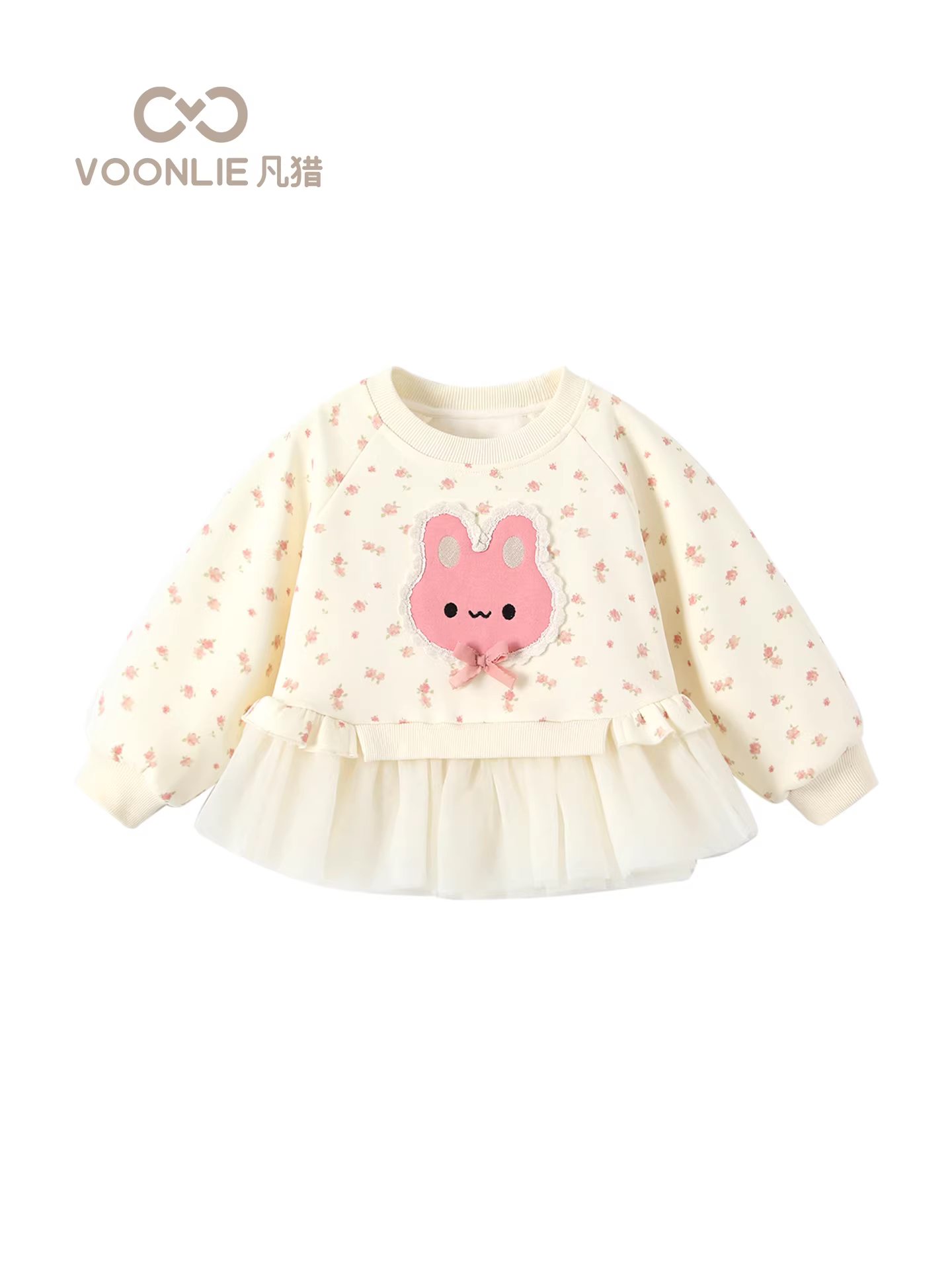 Áo nỉ nữ Fanhle Thu Đông 2025 Quần áo trẻ em thời trang mới Áo cổ tròn đa năng cho trẻ mới biết đi Xuân Thu