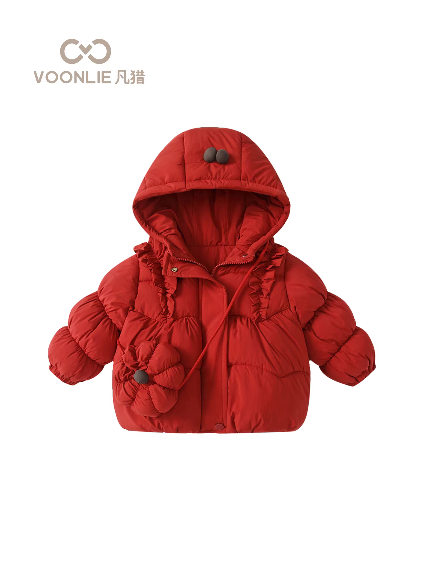 Áo khoác mùa đông bằng cotton cho bé gái Fanhai, áo khoác bông ấm áp có lớp lót lông cừu thời trang, áo khoác có mũ cho trẻ em mùa đông