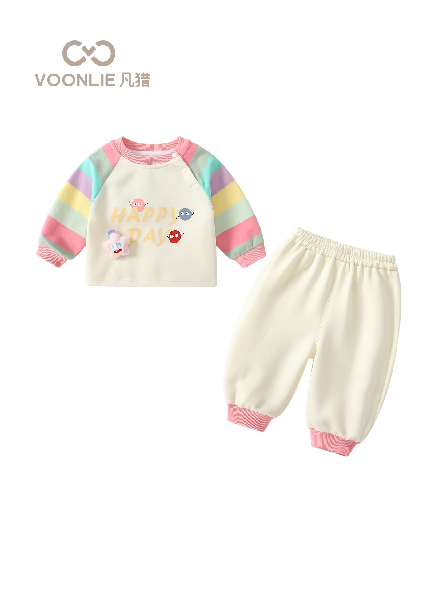 Bộ trang phục thu đông cho bé gái, quần áo trẻ em thời trang, quần áo trẻ sơ sinh, bộ hai mảnh áo nỉ và quần cho mùa thu đông.