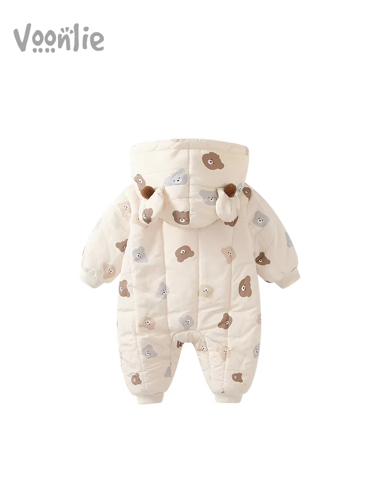 Quần áo trẻ em Fanhai quần áo mùa đông trẻ sơ sinh bé trai và bé gái áo liền quần lót lông cừu dày đệm bông áo liền quần ngoài trời quần áo cotton mùa đông