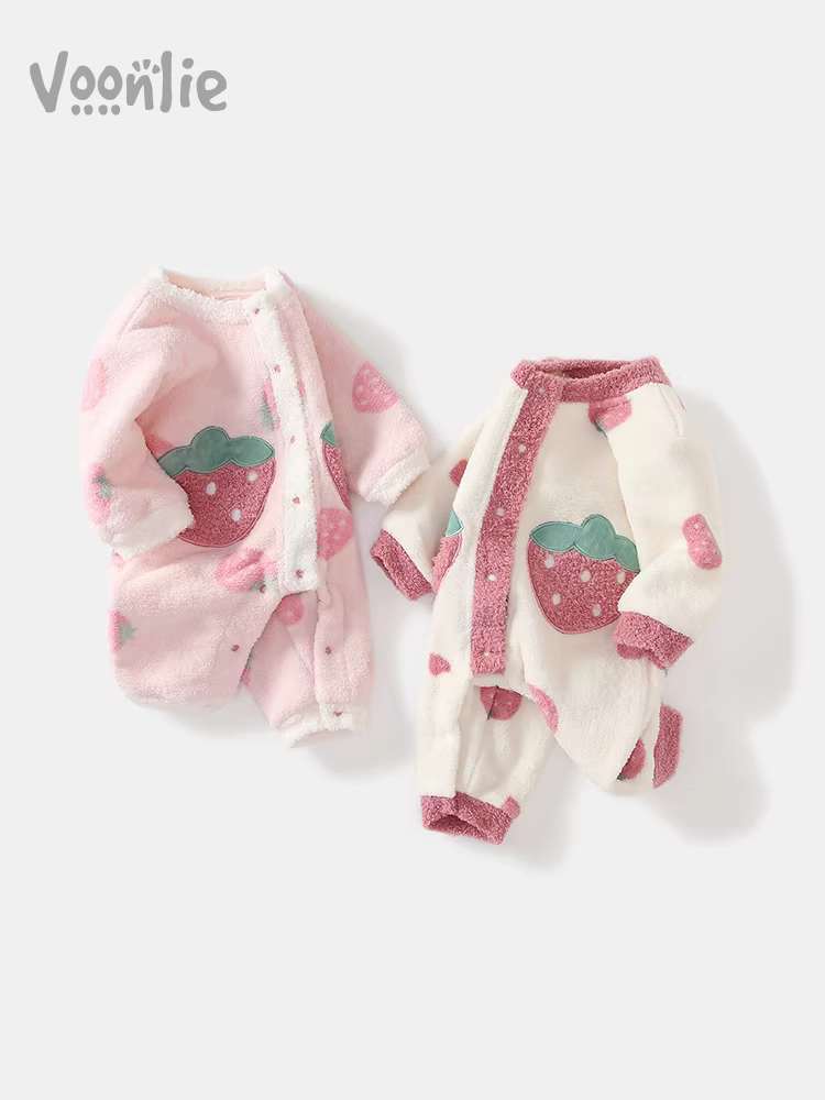 Fanhai quần áo trẻ em mùa thu đông bé sơ sinh bé gái áo liền quần đầy tháng siêu dễ thương sang trọng dày áo liền quần bò phù hợp với mùa đông