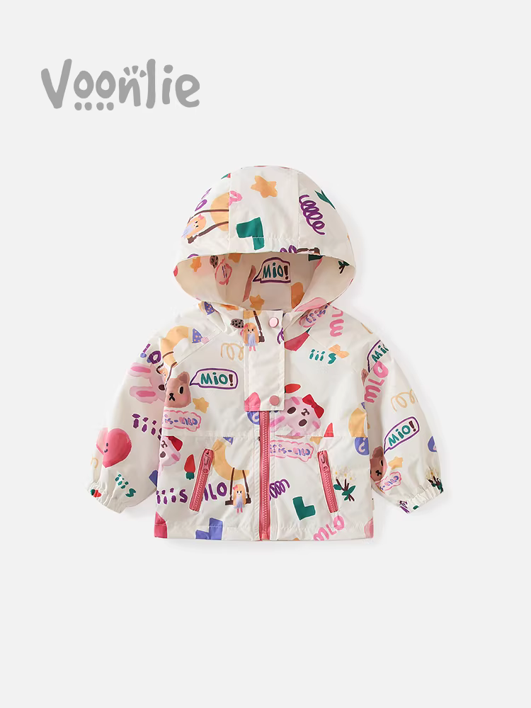 Áo khoác nữ Fanhle Thu Đông 2025 Thời trang mới Chống gió Quần áo trẻ em cho bé gái và trẻ sơ sinh mùa xuân thu