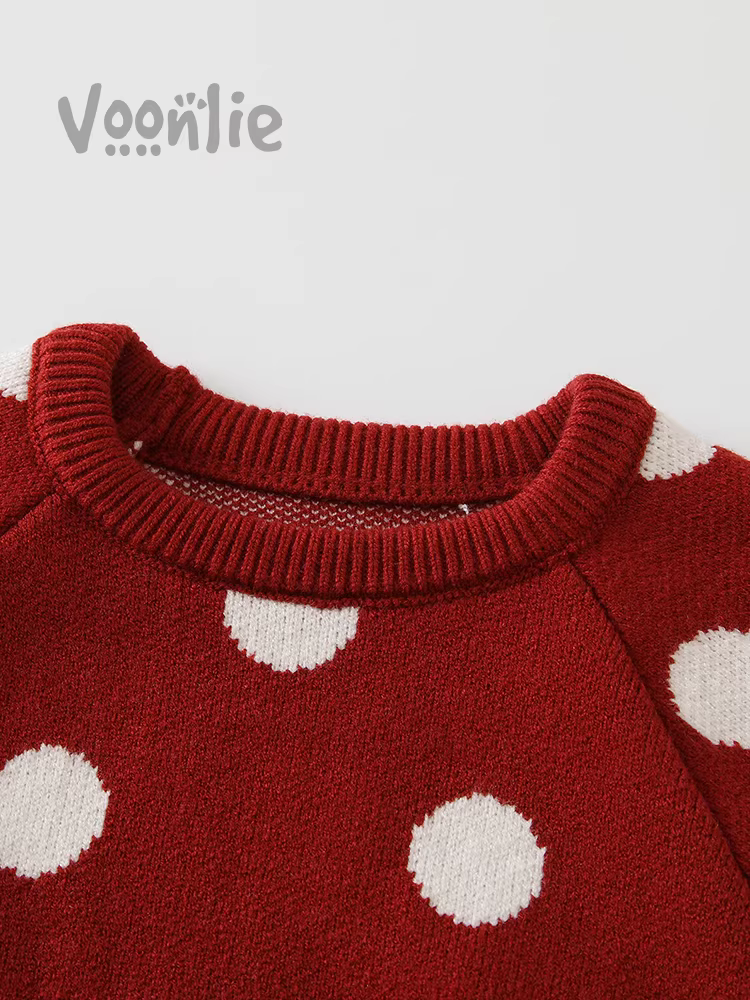 Áo len bé gái quần áo mùa thu áo sơ mi dệt kim trẻ em kiểu dáng công chúa bé màu đỏ hàng đầu mùa thu đông