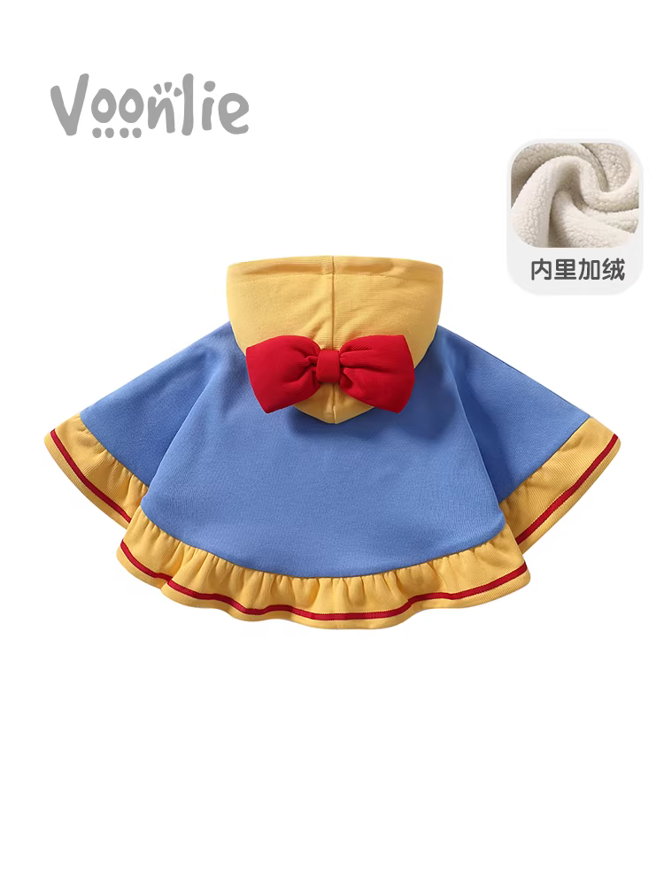 Áo choàng trẻ em Fanhai dành cho các chuyến đi chơi vào mùa thu đông, áo choàng trẻ sơ sinh dành cho bé gái mới sinh khi đi chơi, khăn choàng nhỏ lót lông cừu chống gió cho trẻ em công chúa