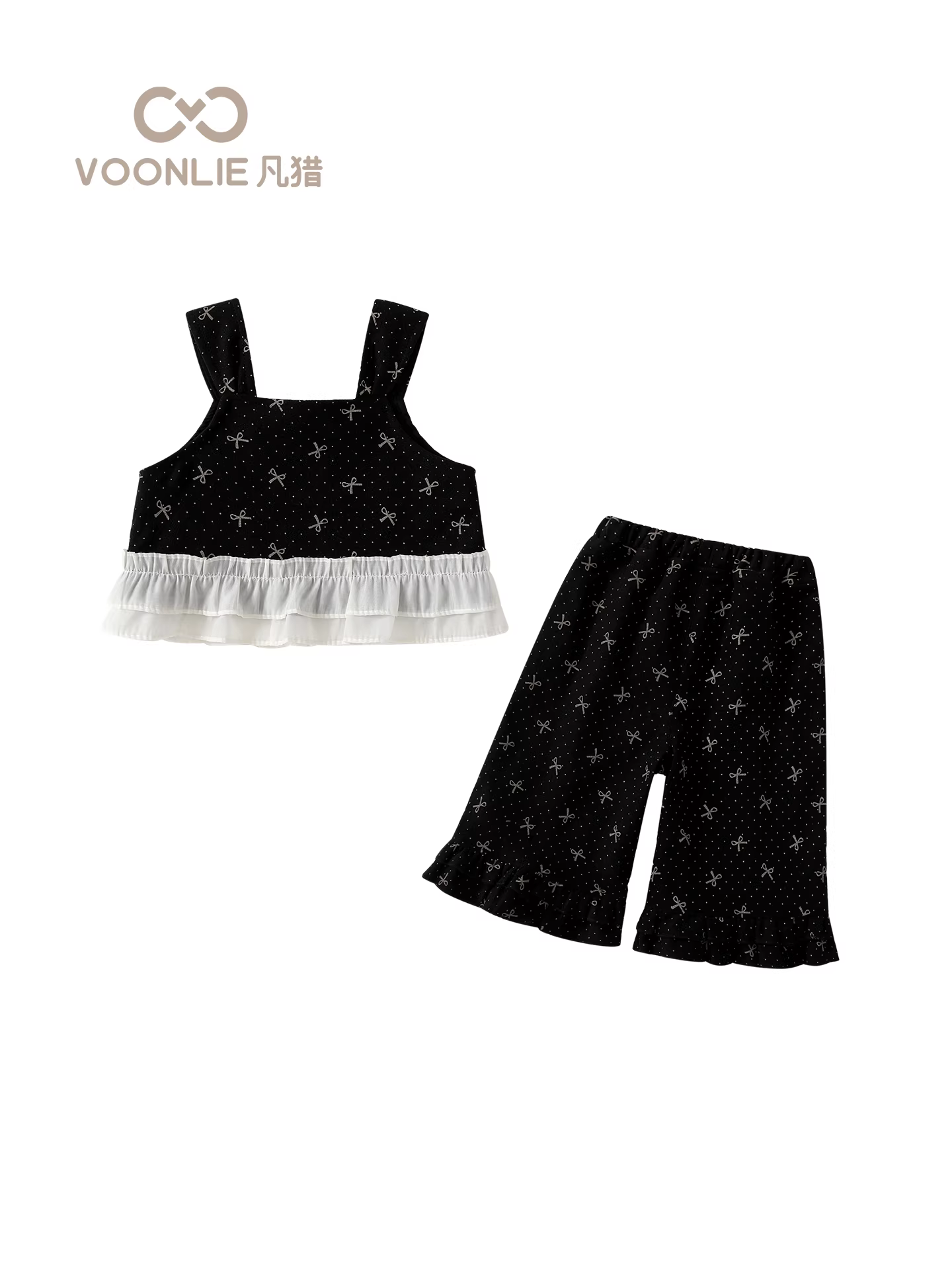 Bộ đồ bé gái thu đông 2025 thời trang mới, quần yếm chuông hai mảnh cho bé, mùa xuân thu