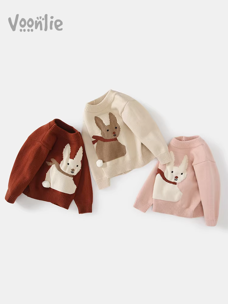 Áo len nữ Fanhle Thu/Đông 2025 Mẫu mới Thời trang Áo len trẻ em Áo lót dài tay mùa đông cho bé