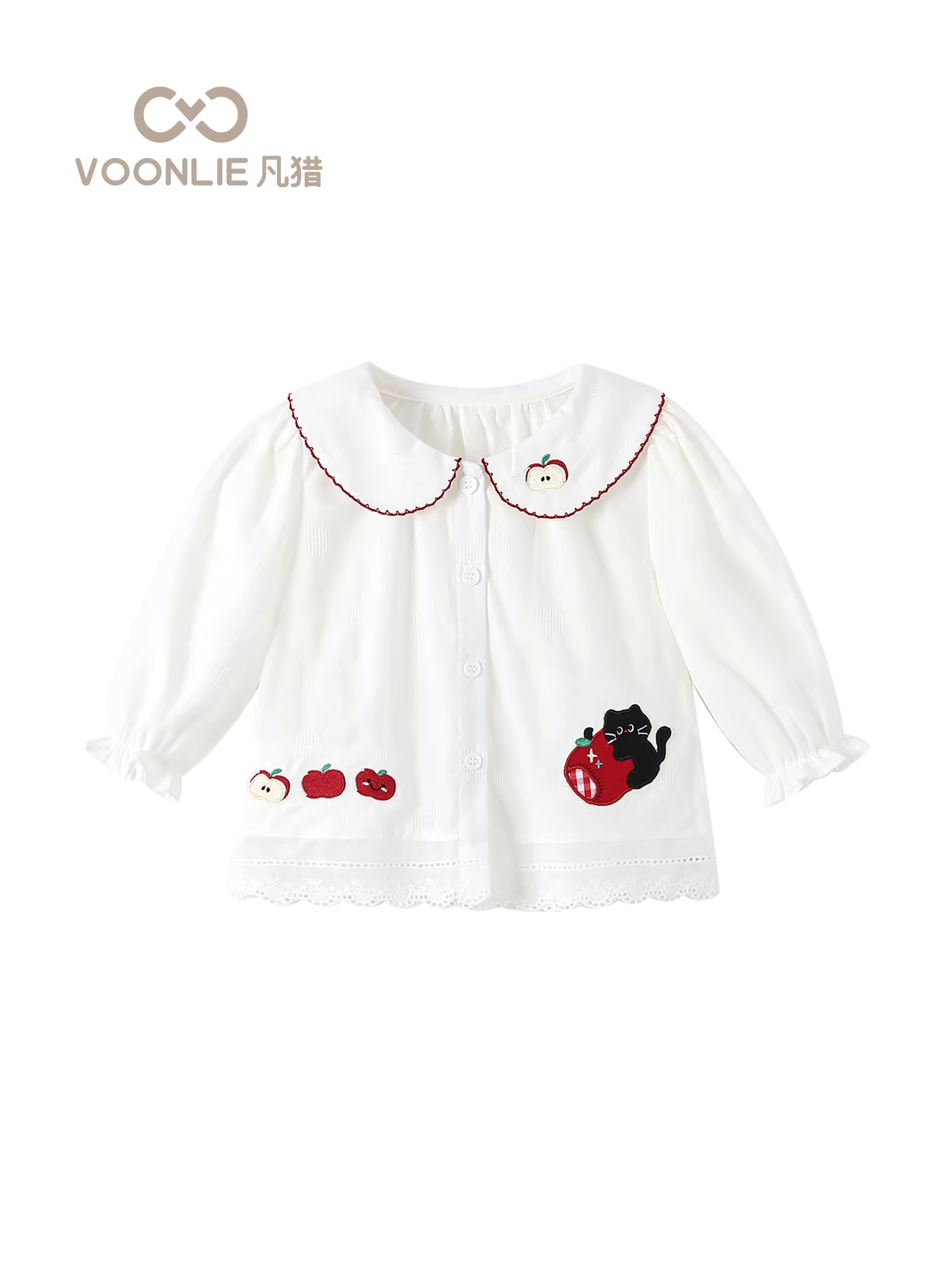 Áo Sơ Mi Nữ Fanhle Thu Đông 2025 Mới Thời Trang Áo Sơ Mi Dài Tay Trẻ Em Tập Đi Cho Bé Màu Trắng Top Xuân Thu