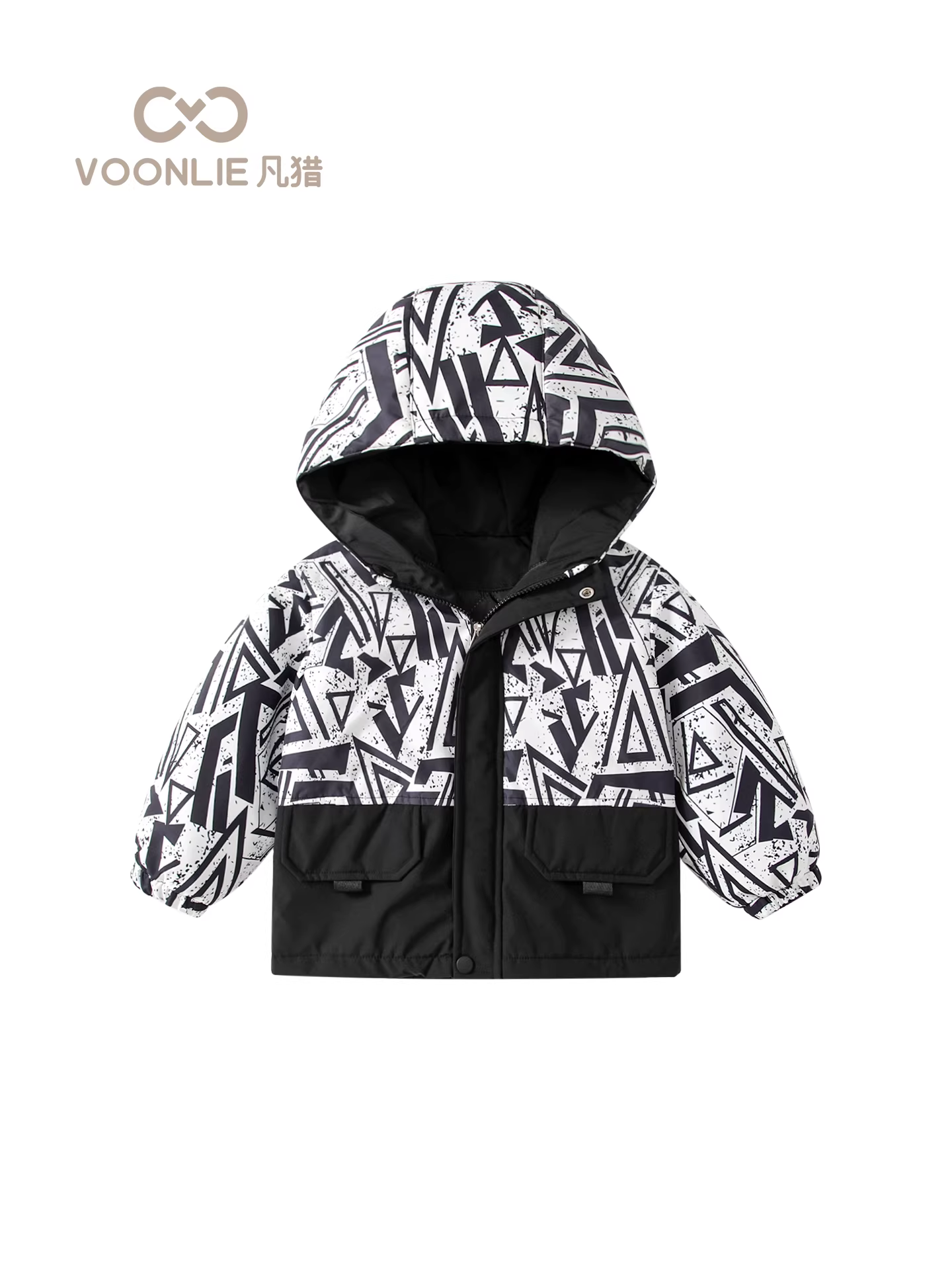 Áo khoác ba lớp chống thấm nước cho bé trai Fanhai, quần áo mùa đông, áo khoác phao trẻ em thời trang, áo khoác ba trong một cho bé, áo khoác có mũ giữ ấm mùa đông