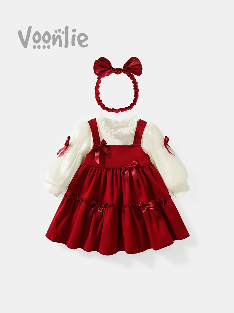 Váy bé gái Fanhai Thu Đông Thời trang Váy bé gái một tuổi Lễ kỷ niệm sinh nhật Trang phục năm mới Váy công chúa trẻ em