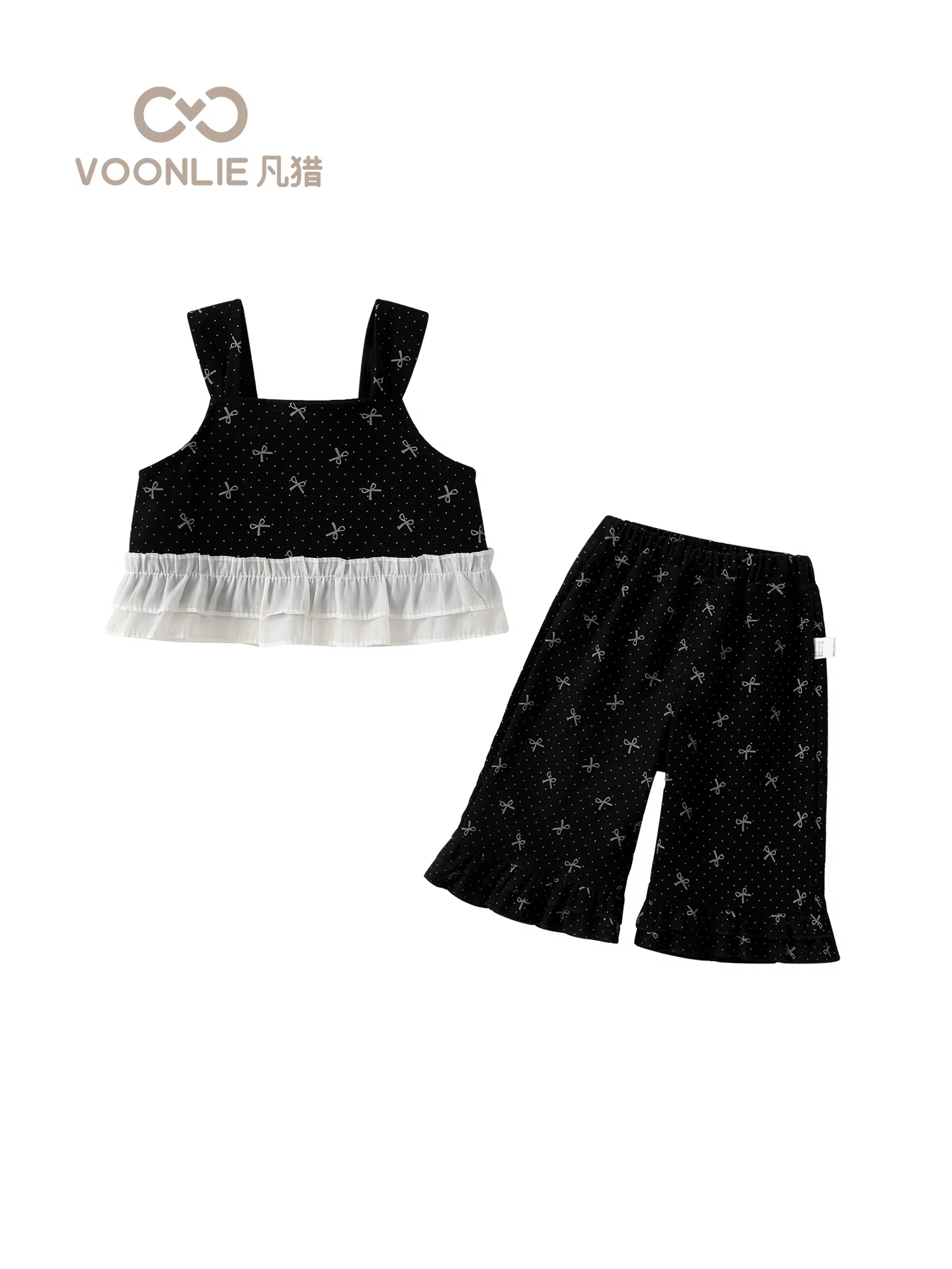 Bộ đồ bé gái thu đông 2025 thời trang mới, quần yếm chuông hai mảnh cho bé, mùa xuân thu