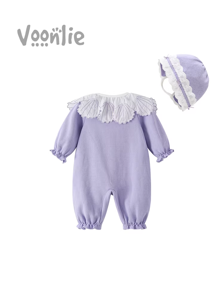 Quần áo trẻ em Fanhai trang phục mùa thu bé sơ sinh bé gái áo liền quần trăng tròn trăm ngày công chúa đi chơi áo liền quần quần áo bò mùa xuân và mùa thu